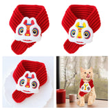 Maxbell Pet New Year Scarf Washable Dog Knitted Scarf for Kitten Puppy New Year Gift