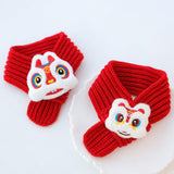 Maxbell Pet New Year Scarf Washable Dog Knitted Scarf for Kitten Puppy New Year Gift