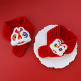 Maxbell Pet New Year Scarf Washable Dog Knitted Scarf for Kitten Puppy New Year Gift