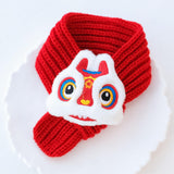 Maxbell Pet New Year Scarf Washable Dog Knitted Scarf for Kitten Puppy New Year Gift