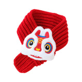 Maxbell Pet New Year Scarf Washable Dog Knitted Scarf for Kitten Puppy New Year Gift