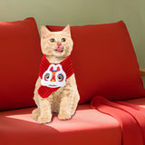 Maxbell Pet New Year Scarf Washable Dog Knitted Scarf for Kitten Puppy New Year Gift