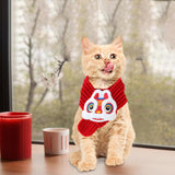 Maxbell Pet New Year Scarf Washable Dog Knitted Scarf for Kitten Puppy New Year Gift