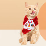 Maxbell Pet New Year Scarf Washable Dog Knitted Scarf for Kitten Puppy New Year Gift