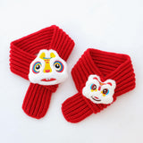 Maxbell Pet New Year Scarf Washable Dog Knitted Scarf for Kitten Puppy New Year Gift