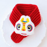 Maxbell Pet New Year Scarf Washable Dog Knitted Scarf for Kitten Puppy New Year Gift