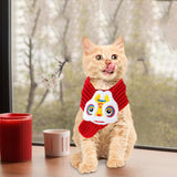 Maxbell Pet New Year Scarf Washable Dog Knitted Scarf for Kitten Puppy New Year Gift