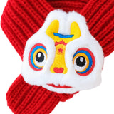 Maxbell Pet New Year Scarf Washable Dog Knitted Scarf for Kitten Puppy New Year Gift