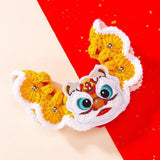 Maxbell Knitted New Year Cat Collar Handwoven Crochet Bib for Kitten Small Dog Puppy Lion dance