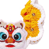 Maxbell Knitted New Year Cat Collar Handwoven Crochet Bib for Kitten Small Dog Puppy Lion dance