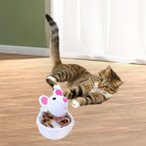 Maxbell Cat Treat Toy Small Cat Food Balls Slow Feeder for Interactive Training Cats White