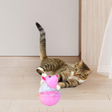 Maxbell Cat Treat Toy Small Cat Food Balls Slow Feeder for Interactive Training Cats Pink