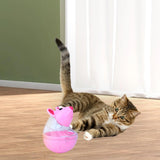 Maxbell Cat Treat Toy Small Cat Food Balls Slow Feeder for Interactive Training Cats Pink