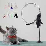 Maxbell Cat Teaser Toy Flexible Exerciser Handheld Teaser Toy for Prowl Jump  black