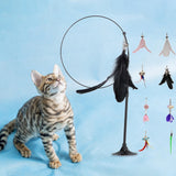 Maxbell Cat Teaser Toy Flexible Exerciser Handheld Teaser Toy for Prowl Jump  black