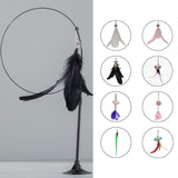 Maxbell Cat Teaser Toy Flexible Exerciser Handheld Teaser Toy for Prowl Jump  black