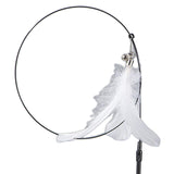 Maxbell Cat Teaser Toy Flexible Exerciser Handheld Teaser Toy for Prowl Jump  White