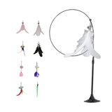 Maxbell Cat Teaser Toy Flexible Exerciser Handheld Teaser Toy for Prowl Jump  White