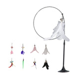 Maxbell Cat Teaser Toy Flexible Exerciser Handheld Teaser Toy for Prowl Jump  White