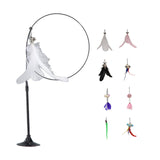 Maxbell Cat Teaser Toy Flexible Exerciser Handheld Teaser Toy for Prowl Jump  White