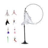 Maxbell Cat Teaser Toy Flexible Exerciser Handheld Teaser Toy for Prowl Jump  White