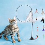 Maxbell Cat Teaser Toy Flexible Exerciser Handheld Teaser Toy for Prowl Jump  White