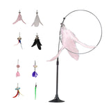 Maxbell Cat Teaser Toy Flexible Exerciser Handheld Teaser Toy for Prowl Jump  Pink