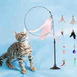 Maxbell Cat Teaser Toy Flexible Exerciser Handheld Teaser Toy for Prowl Jump  Pink