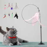 Maxbell Cat Teaser Toy Flexible Exerciser Handheld Teaser Toy for Prowl Jump  Pink