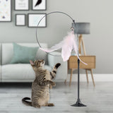 Maxbell Cat Teaser Toy Flexible Exerciser Handheld Teaser Toy for Prowl Jump  Pink