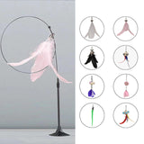 Maxbell Cat Teaser Toy Flexible Exerciser Handheld Teaser Toy for Prowl Jump  Pink