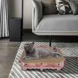 Maxbell Corrugated Cardboard Cat Scratcher Couch Bed for Indoor Cats Home Decoration