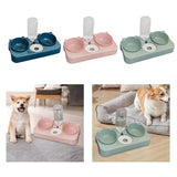 Maxbell 3 in 1 Dog Cat Bowls Water and Food Bowl Set for Rabbit Small or Medium Dogs Dark Blue