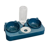Maxbell 3 in 1 Dog Cat Bowls Water and Food Bowl Set for Rabbit Small or Medium Dogs Dark Blue
