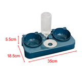 Maxbell 3 in 1 Dog Cat Bowls Water and Food Bowl Set for Rabbit Small or Medium Dogs Dark Blue