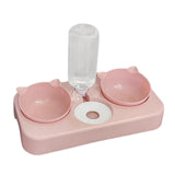Maxbell 3 in 1 Dog Cat Bowls Water and Food Bowl Set for Rabbit Small or Medium Dogs Pink
