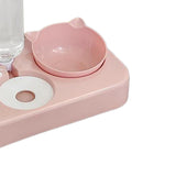 Maxbell 3 in 1 Dog Cat Bowls Water and Food Bowl Set for Rabbit Small or Medium Dogs Pink