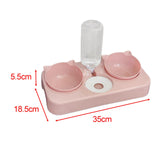 Maxbell 3 in 1 Dog Cat Bowls Water and Food Bowl Set for Rabbit Small or Medium Dogs Pink