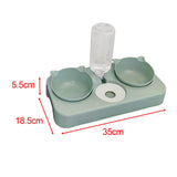 Maxbell 3 in 1 Dog Cat Bowls Water and Food Bowl Set for Rabbit Small or Medium Dogs Green