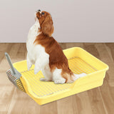 Maxbell Durable Stainless Steel Mesh Grids Pet Training Toilet Indoor Dog Potty Tray Yellow Spacing 18mm