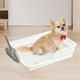 Maxbell Durable Stainless Steel Mesh Grids Pet Training Toilet Indoor Dog Potty Tray White Spacing 15mm