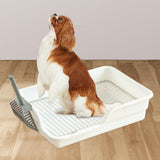 Maxbell Durable Stainless Steel Mesh Grids Pet Training Toilet Indoor Dog Potty Tray White Spacing 18mm