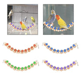 Maxbell Parrot Bridge Chewing Toy Wooden Ladder Bridge for Lovebirds Budgie Parakeet orange