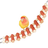 Maxbell Parrot Bridge Chewing Toy Wooden Ladder Bridge for Lovebirds Budgie Parakeet orange