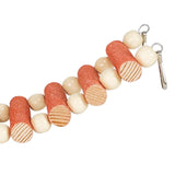 Maxbell Parrot Bridge Chewing Toy Wooden Ladder Bridge for Lovebirds Budgie Parakeet orange