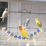 Maxbell Parrot Bridge Chewing Toy Wooden Ladder Bridge for Lovebirds Budgie Parakeet blue