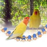 Maxbell Parrot Bridge Chewing Toy Wooden Ladder Bridge for Lovebirds Budgie Parakeet blue