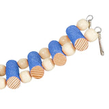 Maxbell Parrot Bridge Chewing Toy Wooden Ladder Bridge for Lovebirds Budgie Parakeet blue