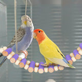 Maxbell Parrot Bridge Chewing Toy Wooden Ladder Bridge for Lovebirds Budgie Parakeet violet