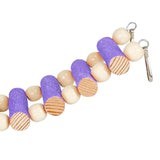 Maxbell Parrot Bridge Chewing Toy Wooden Ladder Bridge for Lovebirds Budgie Parakeet violet
